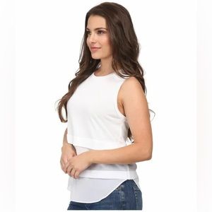 Micheal Kors White Layered Sleeveless Top. Size:Medium